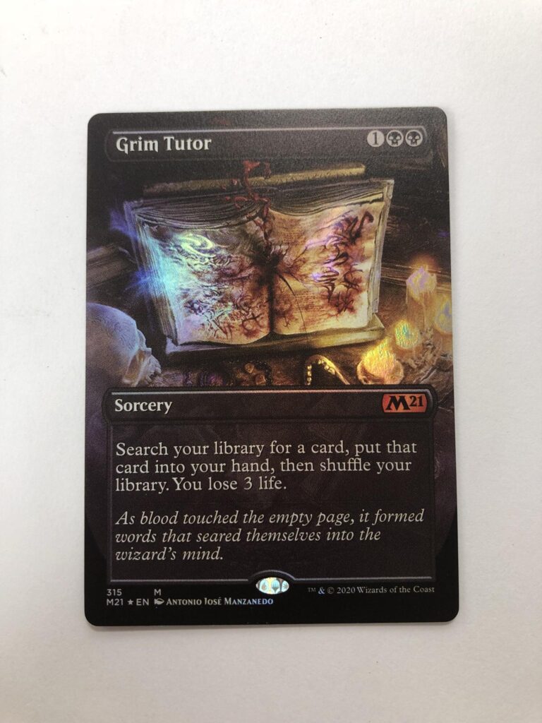 Grim Tutor extended art core set 2021 M21 foil magic the gathering ...