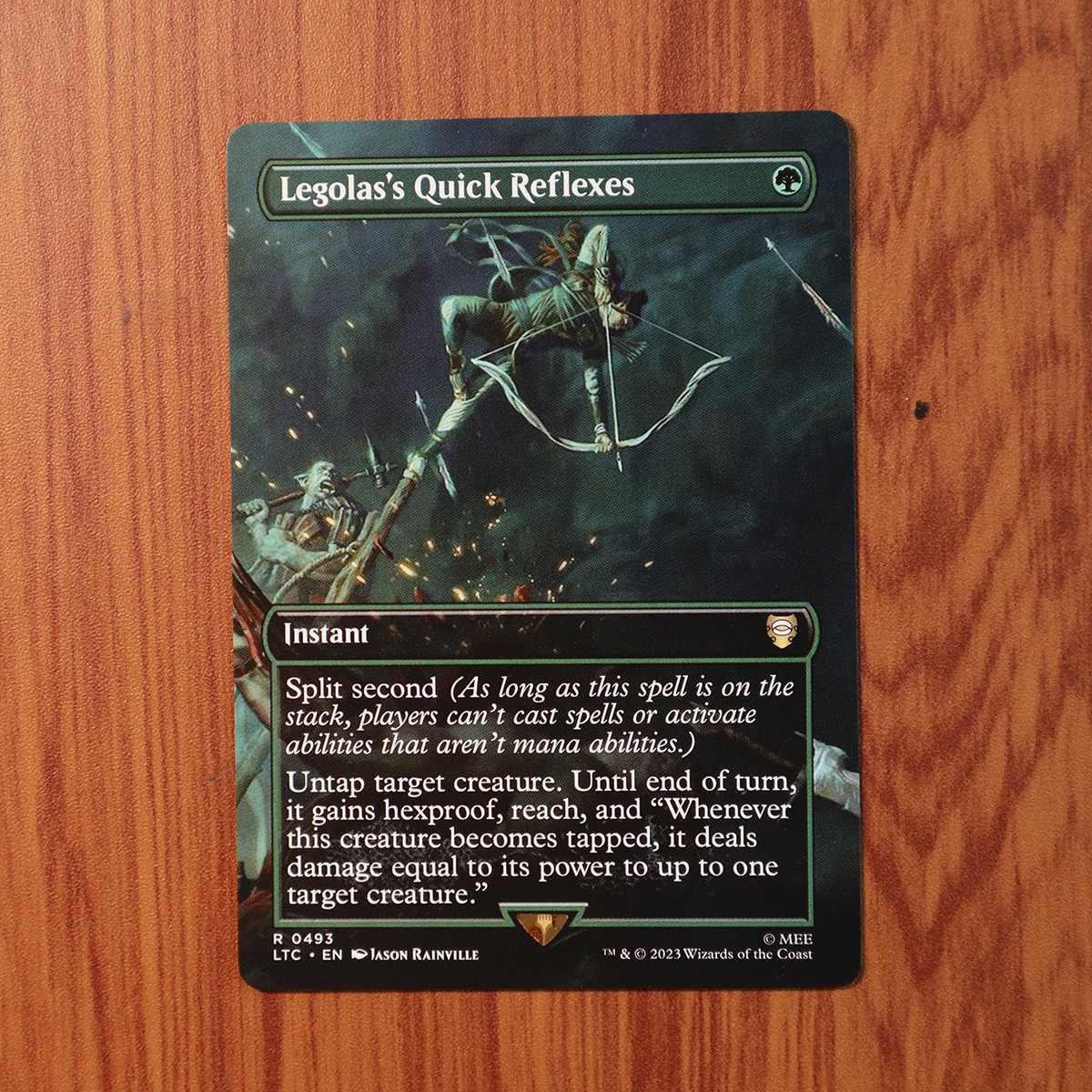 Legolas's Quick Reflexes #493 Tales of Middle-earth Commander (LTC)  Hologram magic the gathering proxy mtg cards Top Quality